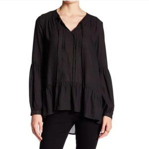 Anthropologie RO & DE Black Flowy Tunic Blouse, XS